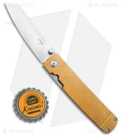 Boker Plus Kansei Tenshi Liner Lock Knife Brass (3" Satin) 01BO328 -Boker Biker Plus Tenshi Brass BHQ 13627 td size