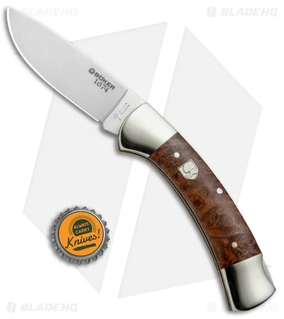 Boker 3000 1674 Lockback Knife Amboina Root Wood (3.375" Satin) 112400 4 Boker 3000 1674 Lockback Knife Amboina Root Wood (3.375" Satin) 112400 - Image 4