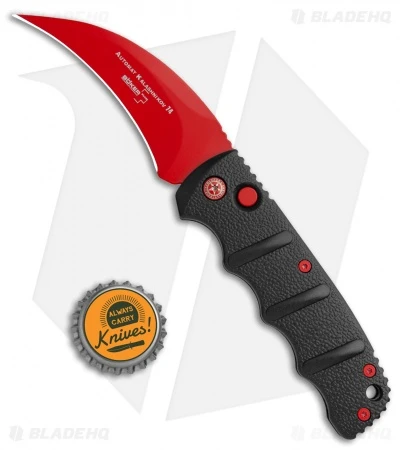Boker Black Widow Hawkbill Kalashnikov Automatic Knife Black (3.25" Red) 4 Boker Black Widow Hawkbill Kalashnikov Automatic Knife Black (3.25" Red) - Image 4