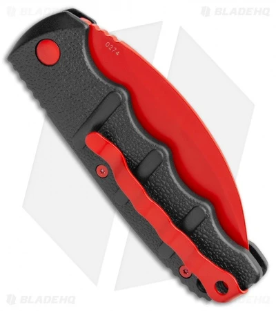 Boker Black Widow Hawkbill Kalashnikov Automatic Knife Black (3.25" Red) 3 Boker Black Widow Hawkbill Kalashnikov Automatic Knife Black (3.25" Red) - Image 3