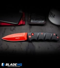 Boker Black Widow Kalashnikov Dagger Automatic Knife (3.25" Red D2) -Boker Boker Black Widow Kalashnikov Dagger Automatic Knife Red BHQ92706 kp steel web