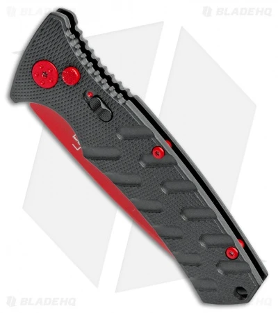 Boker Black Widow Strike Drop Point Automatic Knife Black (3.25" Red D2) 2 Boker Black Widow Strike Drop Point Automatic Knife Black (3.25" Red D2) - Image 2
