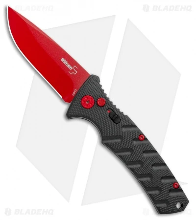 Boker Black Widow Strike Drop Point Automatic Knife Black (3.25" Red D2) 1 Boker Black Widow Strike Drop Point Automatic Knife Black (3.25" Red D2)