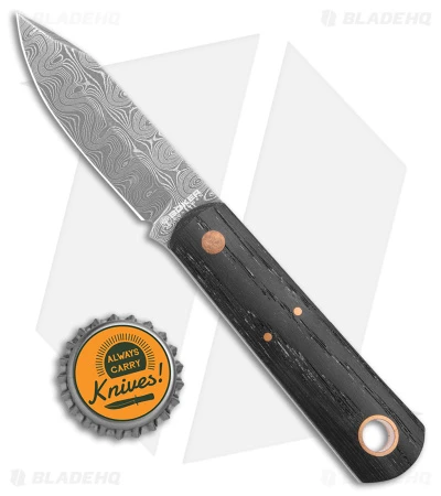 Boker Burnley Barlow Front Pocket Fixed Blade Knife Bog Oak (2.75" Damascus) 5 Boker Burnley Barlow Front Pocket Fixed Blade Knife Bog Oak (2.75" Damascus) - Image 5