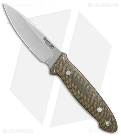 Boker Burnley Cub Fixed Blade Knife Green Micarta (3.3" Plain) 120661 1 Boker Burnley Cub Fixed Blade Knife Green Micarta (3.3" Plain) 120661