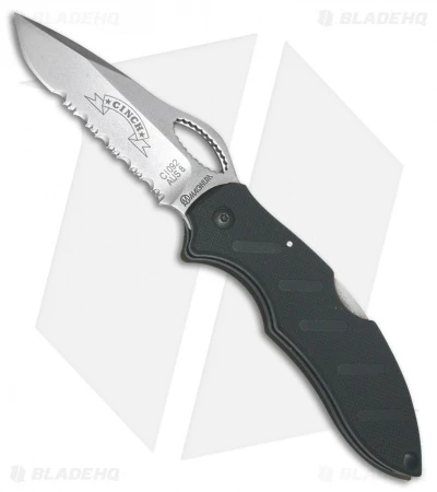 Boker Cinch Action Roper Folding Knife Black (3" Satin Serr) 01CI092 1 Boker Cinch Action Roper Folding Knife Black (3" Satin Serr) 01CI092