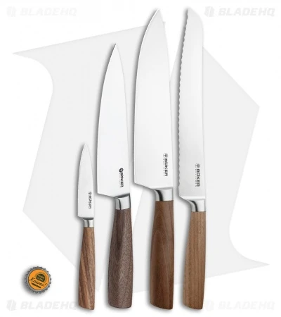 Boker Core 5-Piece Kitchen Knife Set Walnut Wood W/ Magnetic Block 11 Boker Core 5-Piece Kitchen Knife Set Walnut Wood W/ Magnetic Block - Image 11