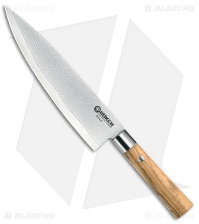 Boker Damascus Olive 8.4" Chef's Kitchen Knife Olive Wood 1 Boker Damascus Olive 8.4" Chef's Kitchen Knife Olive Wood