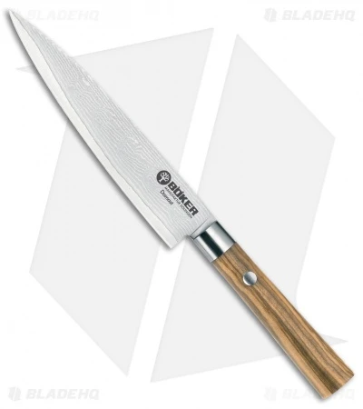 Boker Damascus Olive 5.9" Utility Kitchen Knife Olive Wood 1 Boker Damascus Olive 5.9" Utility Kitchen Knife Olive Wood