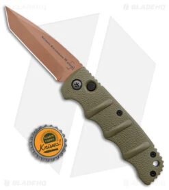 Boker Desert Warrior Kalashnikov Tanto Automatic Knife Green (3.25" D2 Copper) -Boker Boker Desert Warrior Kalashnikov Tanto Auto OD Green D2 Copper BHQ 96967 jr bottlecap