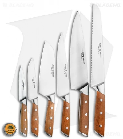 Boker Forge Wood 7-Piece Kitchen Knife Set Maple Wood W/ Wooden Block 3 Boker Forge Wood 7-Piece Kitchen Knife Set Maple Wood W/ Wooden Block - Image 3