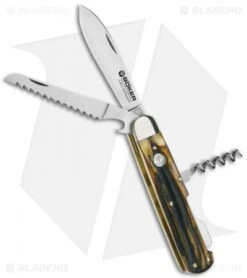 Boker Hunters Trio Pocket Knife 4.375" Jigged Stag 440C (110636)
