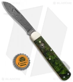 Boker Hunting Knife Mono Lockback Knife Green Curly Birch (3.25" Damascus) 7 Boker Hunting Knife Mono Lockback Knife Green Curly Birch (3.25" Damascus) -Boker Boker Hunting Knife Mono LB Green Curly Birch Damascus 118030DAM BHQ 121068 jr bottlecap