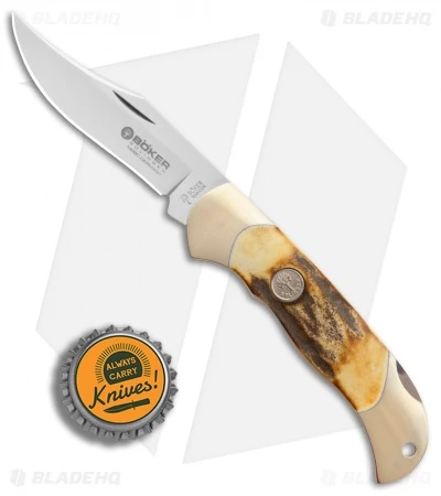 Boker Junior Scout Lockback Knife Stag (2.6" Satin) 111910 4 Boker Junior Scout Lockback Knife Stag (2.6" Satin) 111910 - Image 4