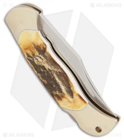 Boker Junior Scout Lockback Knife Stag (2.6" Satin) 111910 2 Boker Junior Scout Lockback Knife Stag (2.6" Satin) 111910 - Image 2