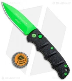 Boker Green Mamba Kalashnikov Dagger Automatic Knife (3.25" Electric Green D2) -Boker Boker Kalashnikov Black Widow Green jr bottlecap