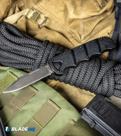 Boker Kalashnikov Bowie D/A OTF Automatic Knife (3.5" Black SW D2) 5 Boker Kalashnikov Bowie D/A OTF Automatic Knife (3.5" Black SW D2) - Image 5