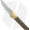 Boker Kwaiken Flipper Knife Canvas Micarta/Brass Bolster (3.5" Stonewash)