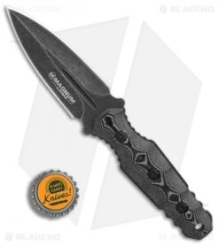 Boker Magnum Lil' Grave Digger Fixed Blade Knife Micarta (3.7" Black SW) 02SC518 -Boker Boker Lil Grave Digger Micarta Black SW BHQ 86604 er bottlecap