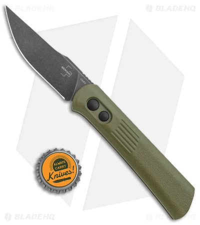 Boker Lundquist Alluvial Automatic Knife OD Green (3" Black SW) 4 Boker Lundquist Alluvial Automatic Knife OD Green (3" Black SW) - Image 4