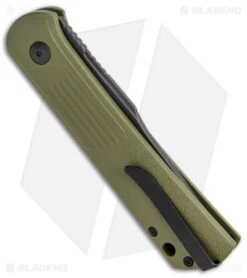 Boker Lundquist Alluvial Automatic Knife OD Green (3" Black SW) 6 Boker Lundquist Alluvial Automatic Knife OD Green (3" Black SW) -Boker Boker Lundquist Alluvial Auto OD Green Aluminum Black SW BHQ 125069 jr side