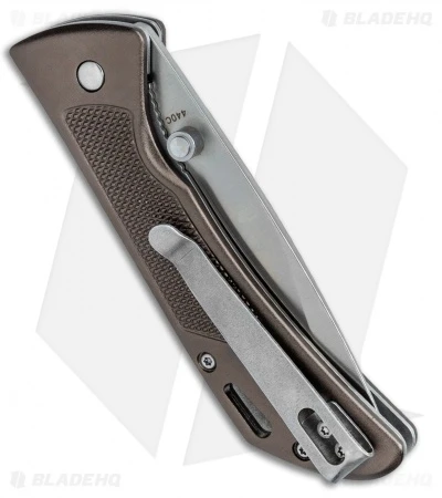 Boker Magnum Advance Checkering Bronze Liner Lock Knife Aluminum (3.1" Satin) 3 Boker Magnum Advance Checkering Bronze Liner Lock Knife Aluminum (3.1" Satin) - Image 3