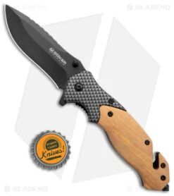 Boker Magnum Blomkvist Liner Lock Knife Olive Wood (3.3" Black) 01MB736 -Boker Boker Magnum Blomkvist Olive 01MB736 BHQ 136273 jr bottlecap