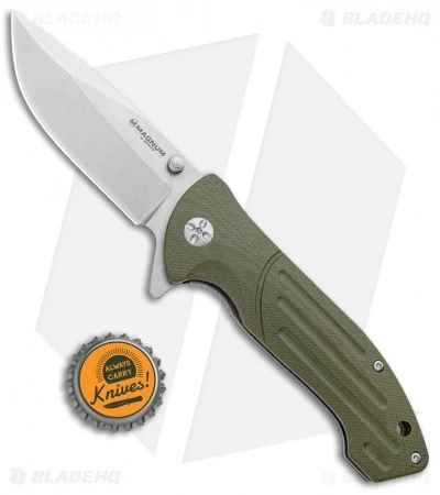 Boker Magnum Brutus Liner Lock Knife OD Green G-10 (3.25" Satin) 4 Boker Magnum Brutus Liner Lock Knife OD Green G-10 (3.25" Satin) - Image 4