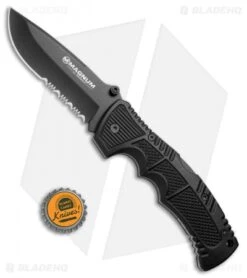 Boker Magnum Charlie Lockback Knife (3.75" Black Serr) 01MB712 -Boker Boker Magnum Charlie LB Black Serr 01MB712 BHQ 71473 jr bottlecap