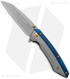 Boker Magnum Cobalt Liner Lock Knife Gray & Blue (3.4" Gray) 01RY288
