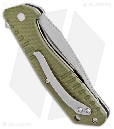 Boker Magnum Coccodrillo Vero Liner Lock Knife OD Green G10 (3.125" Satin) 3 Boker Magnum Coccodrillo Vero Liner Lock Knife OD Green G10 (3.125" Satin) - Image 3