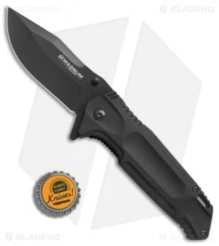 Boker Magnum Doorkicker Liner Lock Knife (3.3" Black) 01MB709 -Boker Boker Magnum Doorkicker black BHQ 71472 er bottlecap