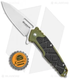 Boker Magnum Enok Frame Lock Knife Black/OD Green FRP (2.6" Satin) 01MB232 -Boker Boker Magnum Enok FL Black OD Green FRP Satin 01MB232 BHQ 118400 jr bottlecap