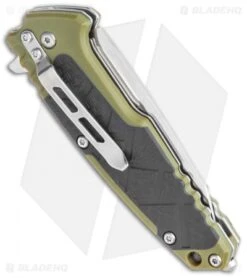 Boker Magnum Enok Frame Lock Knife Black/OD Green FRP (2.6" Satin) 01MB232 -Boker Boker Magnum Enok FL Black OD Green FRP Satin 01MB232 BHQ 118400 jr side