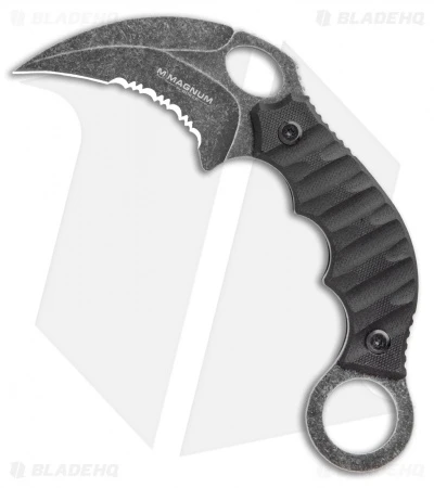 Boker Magnum Hotel Romeo Karambit Fixed Blade Knife Black G-10 (3" Black Serr) 1 Boker Magnum Hotel Romeo Karambit Fixed Blade Knife Black G-10 (3" Black Serr)
