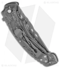 Boker Magnum Liner Lock Knife Gray Flaming Skull (3.74" Gray) 01MB733 -Boker Boker Magnum LL Gray Flaming Skull Gray 01MB733 BHQ 111673 jr side