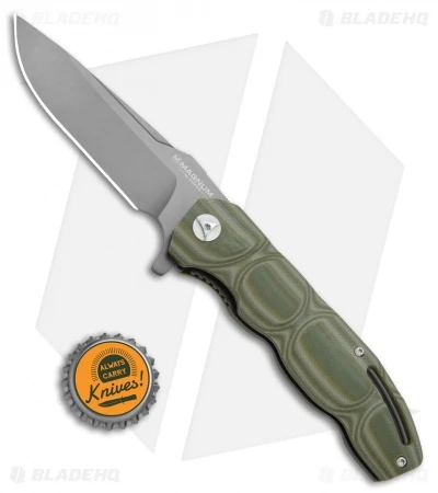 Boker Magnum Leader Liner Lock Knife OD Green G-10 (3.75" Gray) 01MB702 4 Boker Magnum Leader Liner Lock Knife OD Green G-10 (3.75" Gray) 01MB702 - Image 4