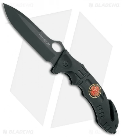Boker Magnum Midnight Rescue Folding Knife (3.75" Black) 01RY414 1 Boker Magnum Midnight Rescue Folding Knife (3.75" Black) 01RY414