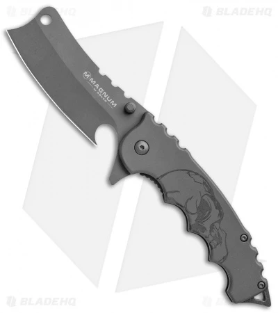 Boker Magnum Mortem Liner Lock Knife Gray Skull (3.375" Gray) 01RY217 1 Boker Magnum Mortem Liner Lock Knife Gray Skull (3.375" Gray) 01RY217