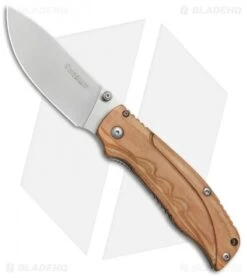 Boker Magnum Pakka Hunter Liner Lock Knife Wood (3.6" Satin) 01MB700