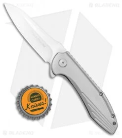 Boker Magnum Quantum Frame Lock Knife Stainless Steel (3.375" Satin) -Boker Boker Magnum Quantum FL SS Satin 01RY975 BHQ 98584 jr bottlecap