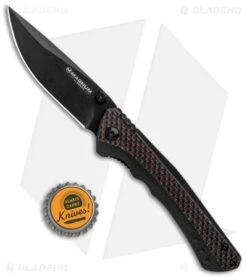 Boker Magnum Rubico Liner Lock Knife Black W/ Red CF (3.25" Black) 01RY848 -Boker Boker Magnum Rubico LL Black Red CF Black 01RY848 BHQ 90326 jr bottlecap