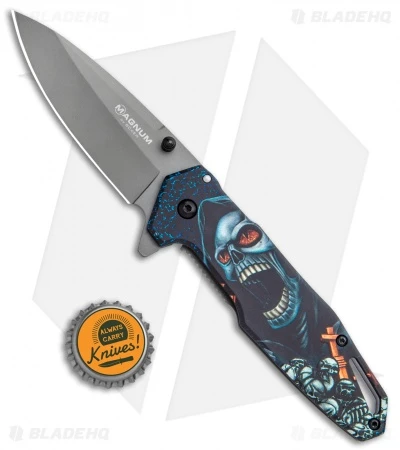 Boker Magnum Screaming Skull Frame Lock Knife (3.3" Gray) 01MB230 4 Boker Magnum Screaming Skull Frame Lock Knife (3.3" Gray) 01MB230 - Image 4