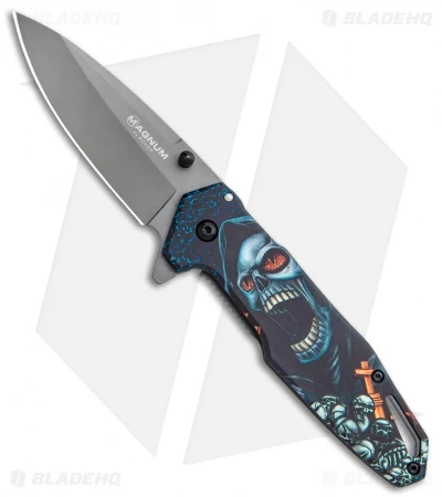 Boker Magnum Screaming Skull Frame Lock Knife (3.3" Gray) 01MB230 1 Boker Magnum Screaming Skull Frame Lock Knife (3.3" Gray) 01MB230