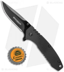 Boker Magnum Understatement Spring Assisted Knife Black G-10 (2.5" Black) -Boker Boker Magnum Understatement LL Black G 10 Black 01MB729 BHQ 120683 jr bottlecap