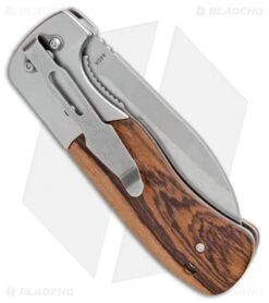 Boker Magnum Wooden Fat Jack Liner Lock Knife Wood (3.375" Stonewash) -Boker Boker Magnum Wooden Fat Jack LL Wood SW 01MB716 BHQ 98573 jr side