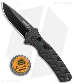 Boker Mini Strike Automatic Knife Black Aluminum (2.6" Black D2) -Boker Boker Mini Strike Auto Black Black 01BO436NSOI BHQ 99629 jr bottlecap