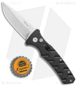 Boker Mini Strike Automatic Knife Black Aluminum (2.6" Stonewash D2) -Boker Boker Mini Strike Auto Black SW 01BO435NSOI BHQ 99628 jr bottlecap