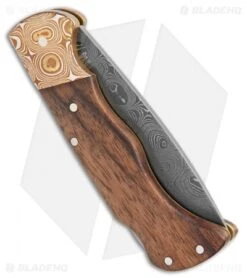 Boker Mokume Damascus Lock Back Knife Walnut (3.125" Damascus) 110166DAM -Boker Boker Mokume Damascus LB Walnut Damascus 110166DAM BHQ 105709 jr side