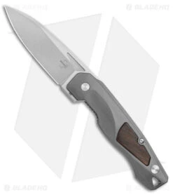 Boker Plus Aluma Liner Lock Knife Aluminium/Wood (3.5" Stonewash)